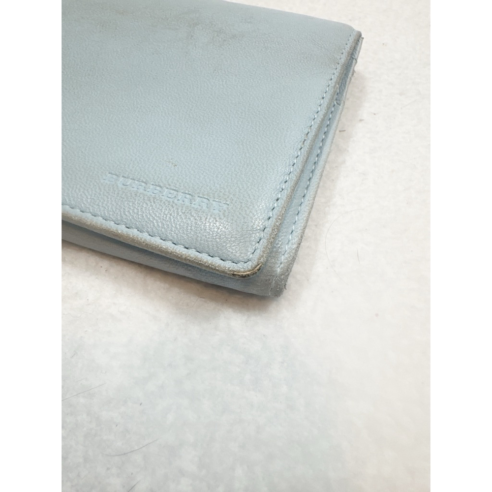 Burberry Baby Blue Leather Wallet with Nova Check Interior - Picture 6 of 9